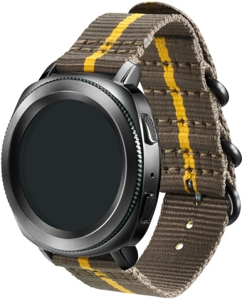 Ремешок Samsung Premium Nato для Galaxy Watch 42mm & Gear Sport (серый/желтый)
